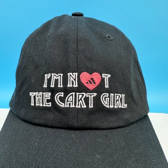 adidas Women's "I'm Not the Cart Girl Golf" Adjustable Strap Hat, OSFW, Black - Picture 3 of 14